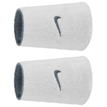 Nike opaska na pot Swoosh Classic Reversible Doublewide Jumbo (mieszanka bawełny) 2025 szara/biała - 2 sztuki